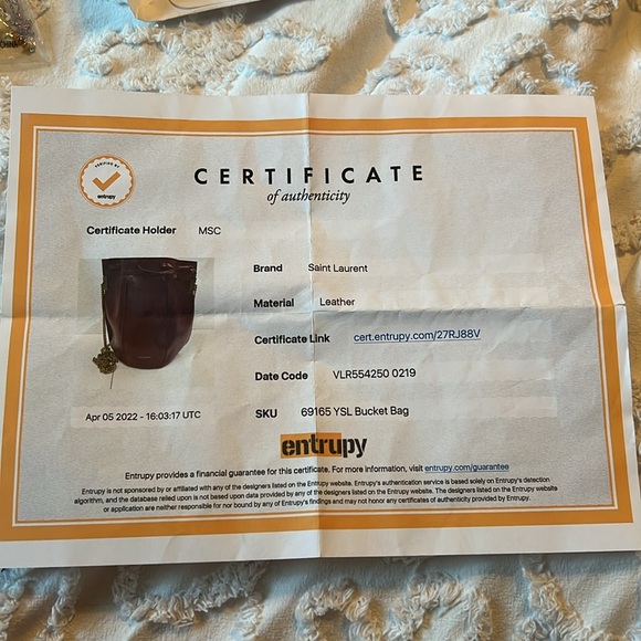 Red saint laurent tabitha hard leather bucket bag small - Picture 10 of 10